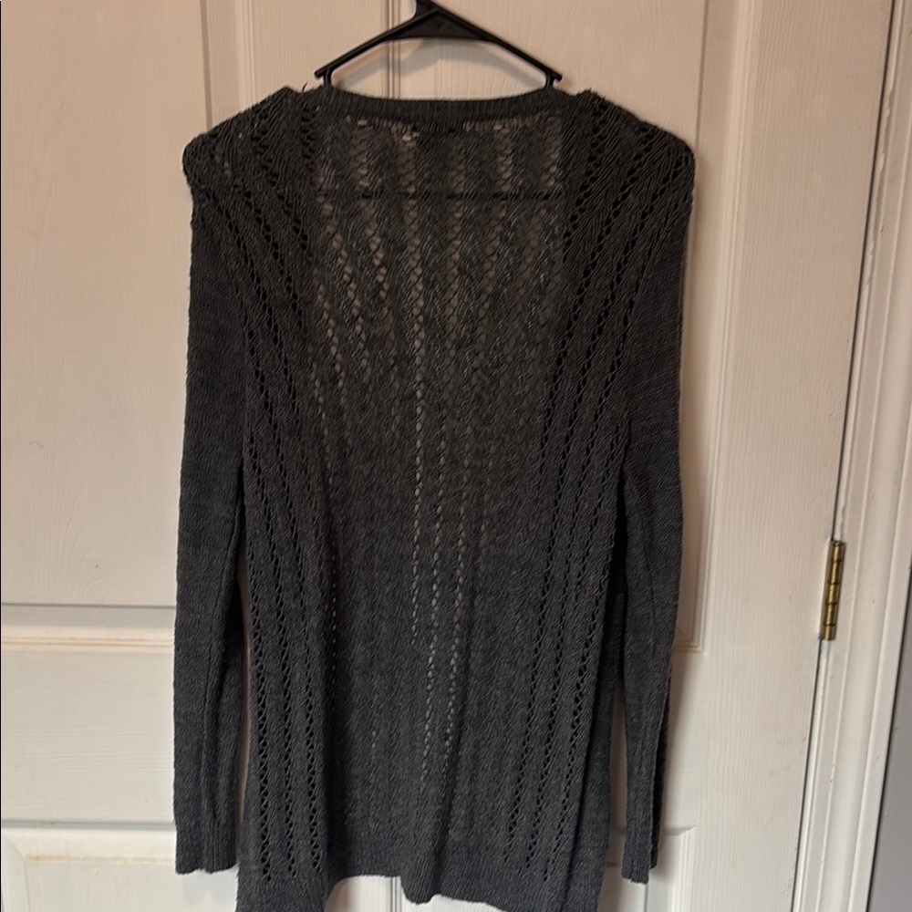 Gray Open-Front Sweater - Picture 4 of 4